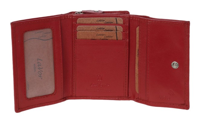 LaVor 1-7229 Γυναικείο  Δερμάτινο Πορτοφόλι με RFID Κόκκινο