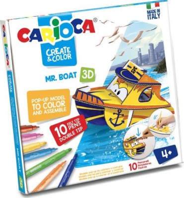 CARIOCA ΣΕΤ ΖΩΓΡΑΦΙΚΗΣ CREATE & COLOR MR BOAT 3D ΠΑΖΛ (+ 10 ΜΑΡΚΑΔΟΡΟΙ)