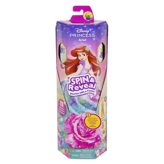 DISNEY PRINCESS - SPIN & REVEAL ΚΟΥΚΛΑ ΑΡΙΕΛ ΜΕ 11 ΕΚΠΛΗΞΕΙΣ - HTV88