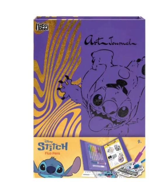 HAPPIHOBBI ART JOURNAL ΗΜΕΡΟΛΟΓΙΟ ΜΕ FLUO ΣΤΥΛΟ STITCH