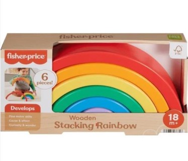 FISHER-PRICE - ΞΥΛΙΝΟ ΟΥΡΑΝΙΟ ΤΟΞΟ WOODEN STACKING RAINBOW- HXT73