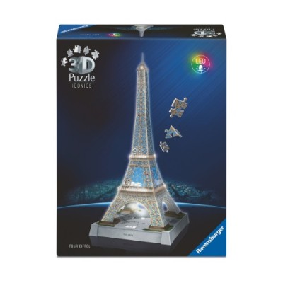 3D PUZZLE ΔΙΑΣΗΜΑ ΚΤΙΡΙΑ ICONICS ΠΥΡΓΟΣ ΤΟΥ ΑΙΦΕΛ NIGHT EDITION 216ΤΜΧ - 12008024