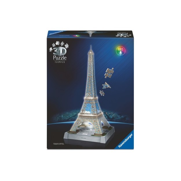 3D PUZZLE ΔΙΑΣΗΜΑ ΚΤΙΡΙΑ ICONICS ΠΥΡΓΟΣ ΤΟΥ ΑΙΦΕΛ NIGHT EDITION 216ΤΜΧ - 12008024