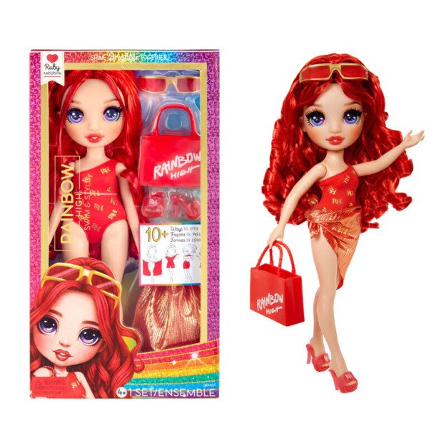 RAINBOW HIGH SWIM & STYLE FASHION DOLL- RUBY (RED)