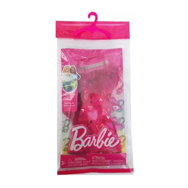 BARBIE ΒΡΑΔΙΝΑ ΣΥΝΟΛΑ - ΡΟΖ ΦΟΡΕΜΑ ΜΕ ΚΑΡΔΟΥΛΕΣ - HRH36