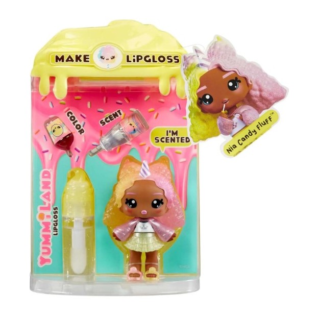 YUMMILAND LIP GLOSS DOLL SERIES 2- COTTON CANDY (NIA CANDY FLUFF)
