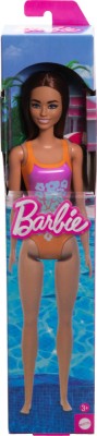 BARBIE BEACH LIGHT BROWN HAIR WEARING TROPICAL PINK & ORANGE SWIMSUIT ΚΟΥΚΛΑ - HXX50