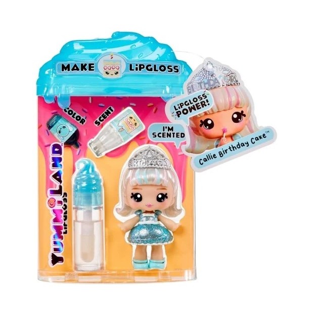YUMMILAND LIPGLOSS DOLL- CALLIE BIRTHDAY CAKE