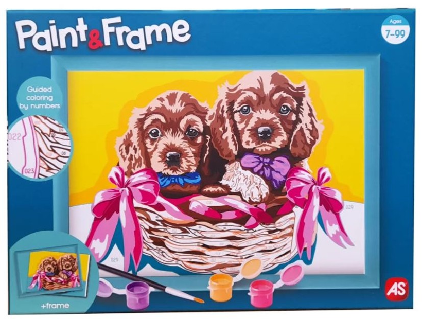 PAINT & FRAME: ADORABLE PUPPIES