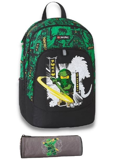 LEGO® BASE NINJAGO GREEN ΤΣΑΝΤΑ ΔΗΜΟΤΙΚΟΥ ΠΛΑΤΗΣ + ΚΑΣΕΤΙΝΑ ΔΩΡΟ - 20236-2301