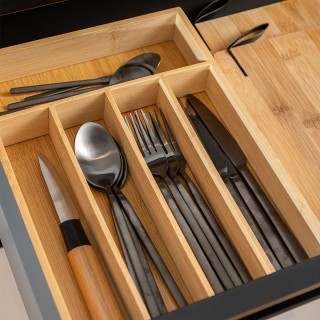 ESTIA ΘΗΚΗ ΣΥΡΤΑΡΙΟΥ ΓΙΑ ΜΑΧΑΙΡΟΠΙΡΟΥΝΑ BAMBOO ESSENTIALS 5 ΘΕΣΕΩΝ 33x23x4.5cm