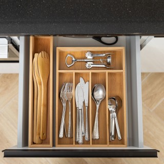 ESTIA ΘΗΚΗ ΣΥΡΤΑΡΙΟΥ ΓΙΑ ΜΑΧΑΙΡΟΠΙΡΟΥΝΑ BAMBOO ESSENTIALS 5 ΘΕΣΕΩΝ 33x23x4.5cm