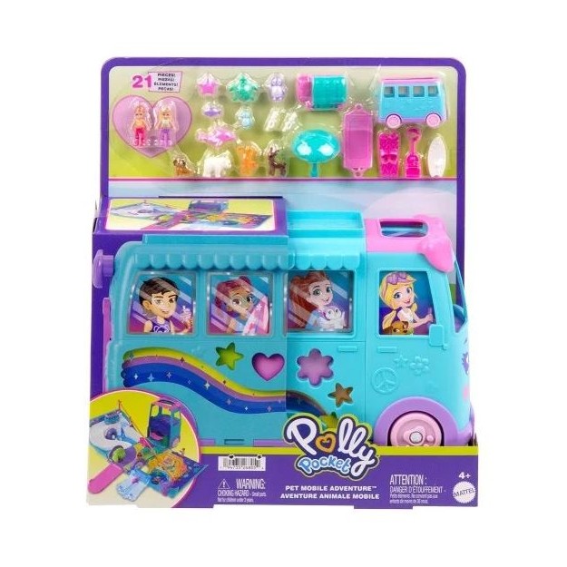 POLLY POCKET - PET MOBILE ADVENTURE - ΤΡΟΧΟΣΠΙΤΟ ΜΕ ΖΩΑΚΙΑ ΣΕΤ ΠΑΙΧΝΙΔΙΩΝ - JCC22