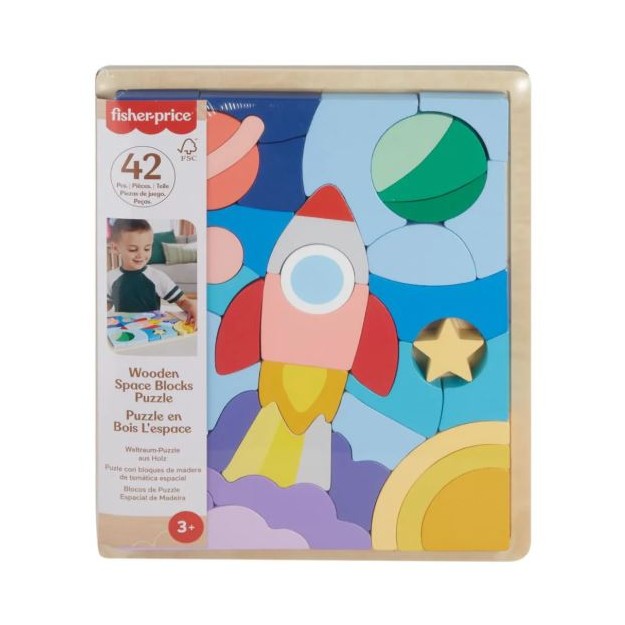 FISHER-PRICE - ΞΥΛΙΝΟ ΠΑΖΛ 42 ΤΕΜΑΧΙΑ ΔΙΑΣΤΗΜΑ - HXY42