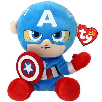 TY BEANIE BOOS ΛΟΥΤΡΙΝΟ: ΧΝΟΥΔΩΤΟ FLOPPY CAPTAIN AMERICA 15ΕΚ