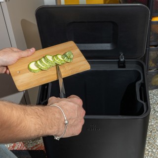 ESTIA ΚΑΔΟΣ ΑΠΟΡΡΙΜΑΤΩΝ CUBIC SOFT CLOSE 30lt ΜΑΥΡΟΣ