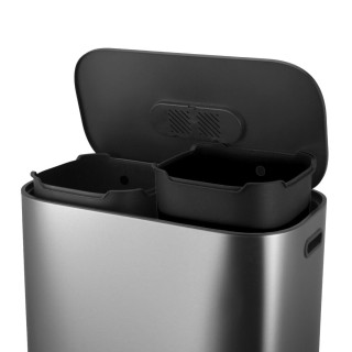 ESTIA ΚΑΔΟΣ ΑΠΟΡΡΙΜΑΤΩΝ DUOPRIME SOFT CLOSE 60lt ΜΕ ΔΥΟ ΔΟΧΕΙΑ 30&30lt INOX