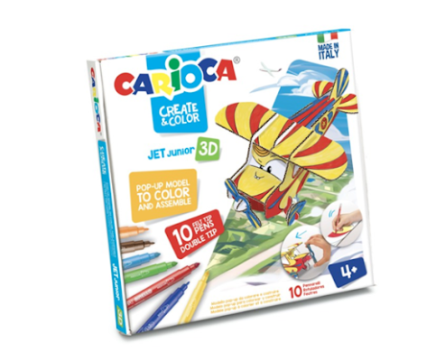 CARIOCA ΣΕΤ ΖΩΓΡΑΦΙΚΗΣ CREATE & COLOR JET JUNIOR 3D ΠΑΖΛ (+ 10 ΜΑΡΚΑΔΟΡΟΙ)