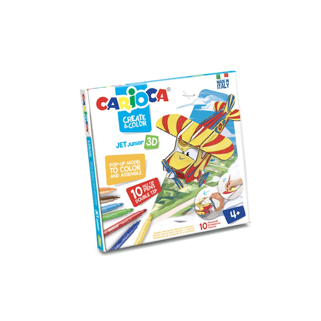 CARIOCA ΣΕΤ ΖΩΓΡΑΦΙΚΗΣ CREATE & COLOR JET JUNIOR 3D ΠΑΖΛ (+ 10 ΜΑΡΚΑΔΟΡΟΙ)