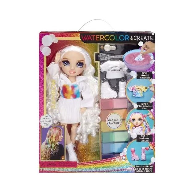 RAINBOW HIGH ΚΟΥΚΛΑ SET ΖΩΓΡΑΦΙΖΩ TIE DYE (ΜΩΒ ΜΑΤΙΑ)