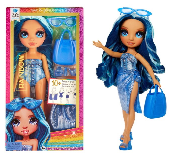 RAINBOW HIGH SWIM & STYLE FASHION DOLL- SKYLER (BLUE)
