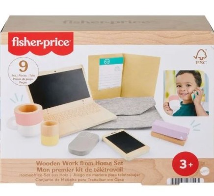FISHER-PRICE - ΞΥΛΙΝΟ ΣΕΤ ΓΡΑΦΕΙΟΥ ΠΑΙΧΝΙΔΙ ΡΟΛΩΝ- HXV11