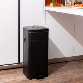 ESTIA ΚΑΔΟΣ ΑΠΟΡΡΙΜΑΤΩΝ SOFT CLOSE ANTIGUA 30lt MAT ΜΑΥΡΟ