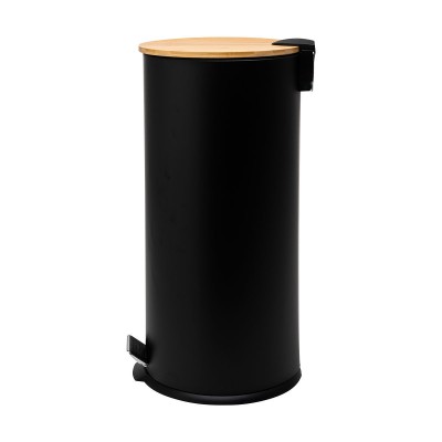 ESTIA ΚΑΔΟΣ ΑΠΟΡΡΙΜΑΤΩΝ SOFT CLOSE BAMBOO ESSENTIALS 30lt ΜΑΤ ΜΑΥΡΟΣ