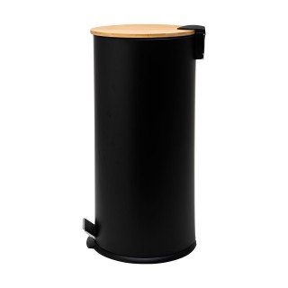 ESTIA ΚΑΔΟΣ ΑΠΟΡΡΙΜΑΤΩΝ SOFT CLOSE BAMBOO ESSENTIALS 30lt ΜΑΤ ΜΑΥΡΟΣ