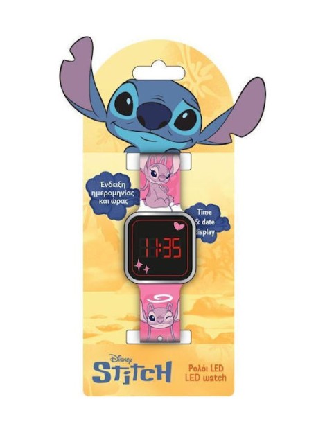 Διακάκης Παιδικό Ψηφιακό Ρολόι Stitch Ροζ 000565655