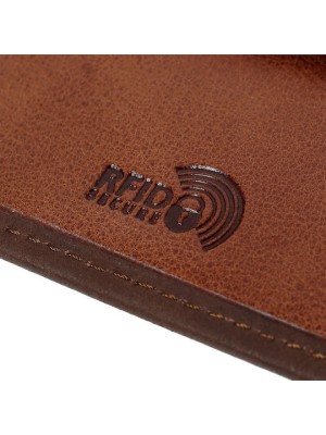 Lavor Δερμάτινο Ανδρικό Πορτοφόλι Καρτών με RFID Καφέ 1-6064