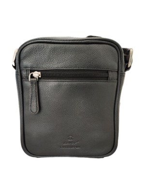Lavor 1-42 Δερμάτινη Ανδρική Τσάντα Ώμου / Χιαστί σε Μαύρο χρώμα