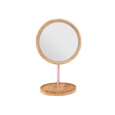ESTIA ΚΑΘΡΕΦΤΗΣ ΕΠΙΤΡΑΠΕΖΙΟΣ BAMBOO ESSENTIALS ME LED ΦΩΤΙΣΜΟ 18x18x30cm