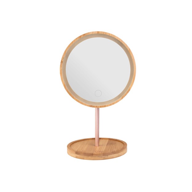 ESTIA ΚΑΘΡΕΦΤΗΣ ΕΠΙΤΡΑΠΕΖΙΟΣ BAMBOO ESSENTIALS ME LED ΦΩΤΙΣΜΟ 18x18x30cm
