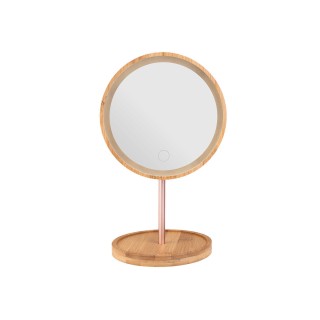ESTIA ΚΑΘΡΕΦΤΗΣ ΕΠΙΤΡΑΠΕΖΙΟΣ BAMBOO ESSENTIALS ME LED ΦΩΤΙΣΜΟ 18x18x30cm