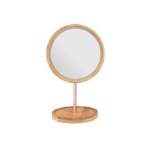 ESTIA ΚΑΘΡΕΦΤΗΣ ΕΠΙΤΡΑΠΕΖΙΟΣ BAMBOO ESSENTIALS ME LED ΦΩΤΙΣΜΟ 18x18x30cm