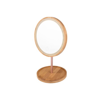 ESTIA ΚΑΘΡΕΦΤΗΣ ΕΠΙΤΡΑΠΕΖΙΟΣ BAMBOO ESSENTIALS ME LED ΦΩΤΙΣΜΟ 18x18x30cm