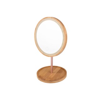 ESTIA ΚΑΘΡΕΦΤΗΣ ΕΠΙΤΡΑΠΕΖΙΟΣ BAMBOO ESSENTIALS ME LED ΦΩΤΙΣΜΟ 18x18x30cm