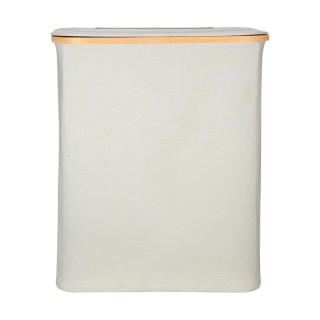 ESTIA ΚΑΛΑΘΙ ΑΠΛΥΤΩΝ BAMBOO ESSENTIALS 144lt ΜΕ ΚΑΠΑΚΙ ΚΑΙ 2 MESH BAGS 56x37x68cm ΓΚΡΙ