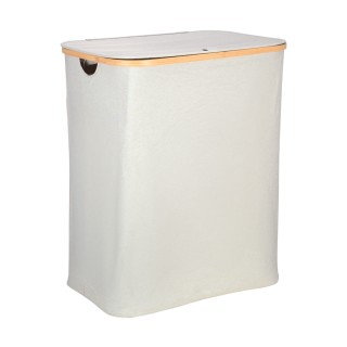 ESTIA ΚΑΛΑΘΙ ΑΠΛΥΤΩΝ BAMBOO ESSENTIALS 144lt ΜΕ ΚΑΠΑΚΙ ΚΑΙ 2 MESH BAGS 56x37x68cm ΓΚΡΙ