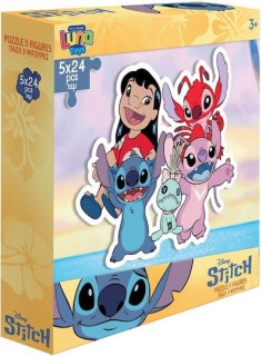 Παιδικό Puzzle με 5 Φιγούρες Disney Stitch 24pcs