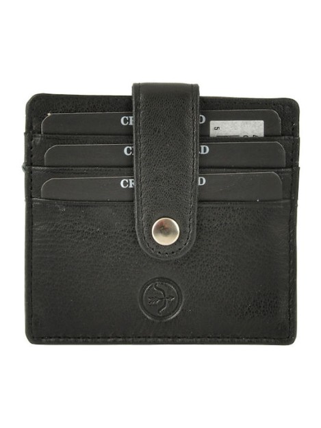 Daston 095 Ανδρικό Δερμάτινο Πορτοφόλι Καρτών Μαύρο