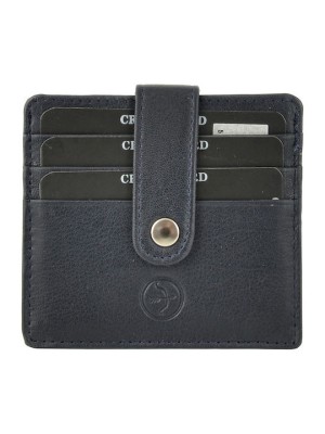 Daston 095 Δερμάτινο Ανδρικό Πορτοφόλι Καρτών με RFID Μπλε