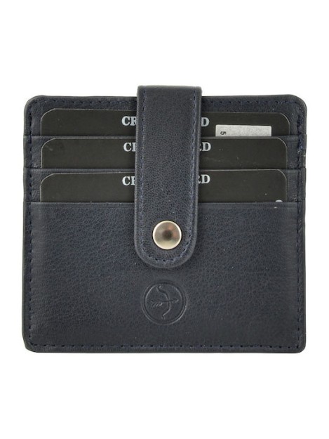 Daston 095 Ανδρικό Δερμάτινο Πορτοφόλι Καρτών Μπλε