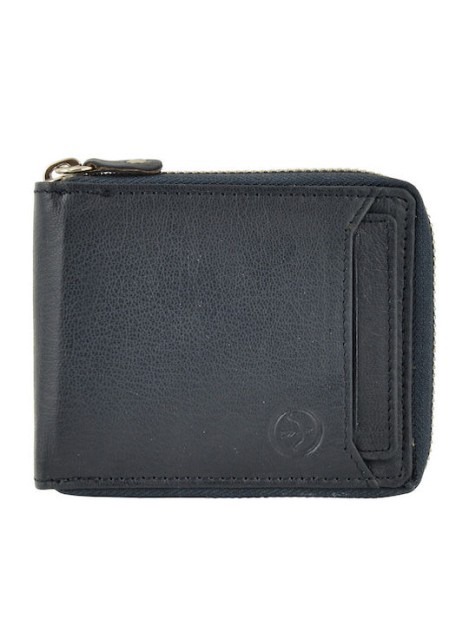 Daston 094 Δερμάτινο Ανδρικό Πορτοφόλι με RFID Μπλε