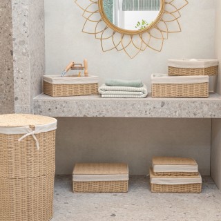 ESTIA ΚΑΛΑΘΙ ΑΠΛΥΤΩΝ BOTANICA 40x40x50cm ME ΕΣΩΤΕΡΙΚΗ ΕΠΕΝΔΥΣΗ & ΚΑΠΑΚΙ