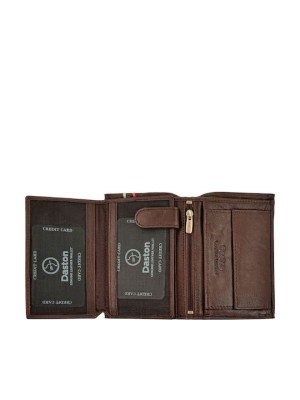Daston Δερμάτινο Ανδρικό Πορτοφόλι με RFID Καφέ
