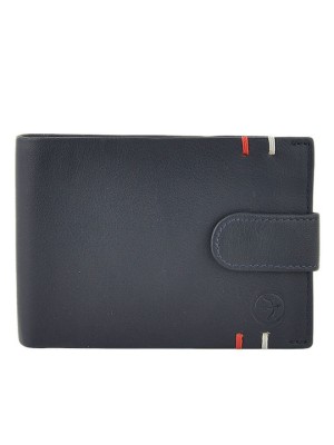 Daston 099 Δερμάτινο Ανδρικό Πορτοφόλι με RFID Μπλε