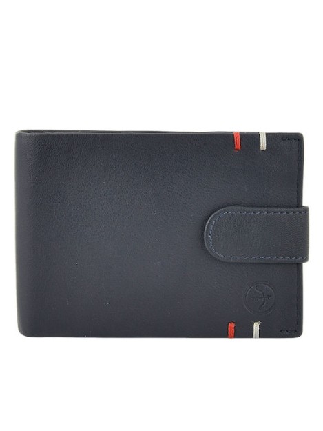 Daston 099 Δερμάτινο Ανδρικό Πορτοφόλι με RFID Μπλε