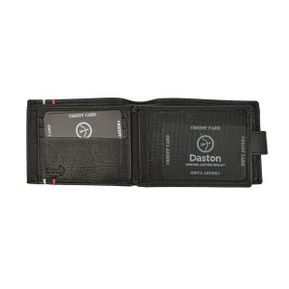 Daston 099 Δερμάτινο Ανδρικό Πορτοφόλι με RFID Μαύρο